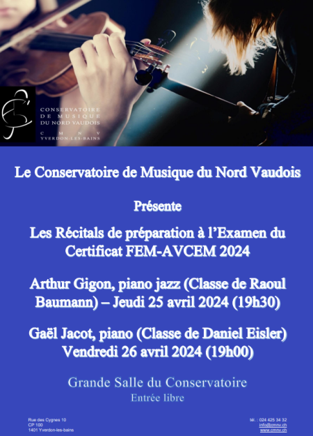 Récitals Certificat 2024